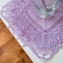 有機棉桌巾 | 居家佈置 | 生日禮物 手工編織 | 茶幾防塵蓋布 擺設裝飾 | Lavender crocheted doily Table coaster