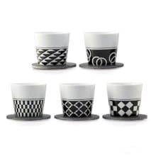 【入厝禮】波佐見燒-和風雅致猪口杯(5入禮盒附天然石板杯墊)