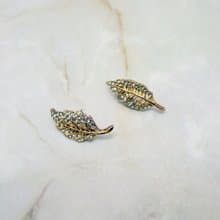 巴黎花都浪漫落葉 耳飾 (低調灰)