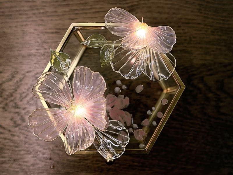 【沾浸藝術•玻璃飾盒】櫻花。小夜燈。生日禮物