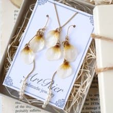 紅葉カラーの紫陽花アクセサリーセット/秋の手作りjewelry