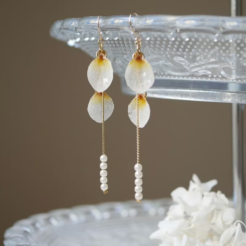 紅葉カラーの紫陽花アクセサリーセット/秋の手作りjewelry