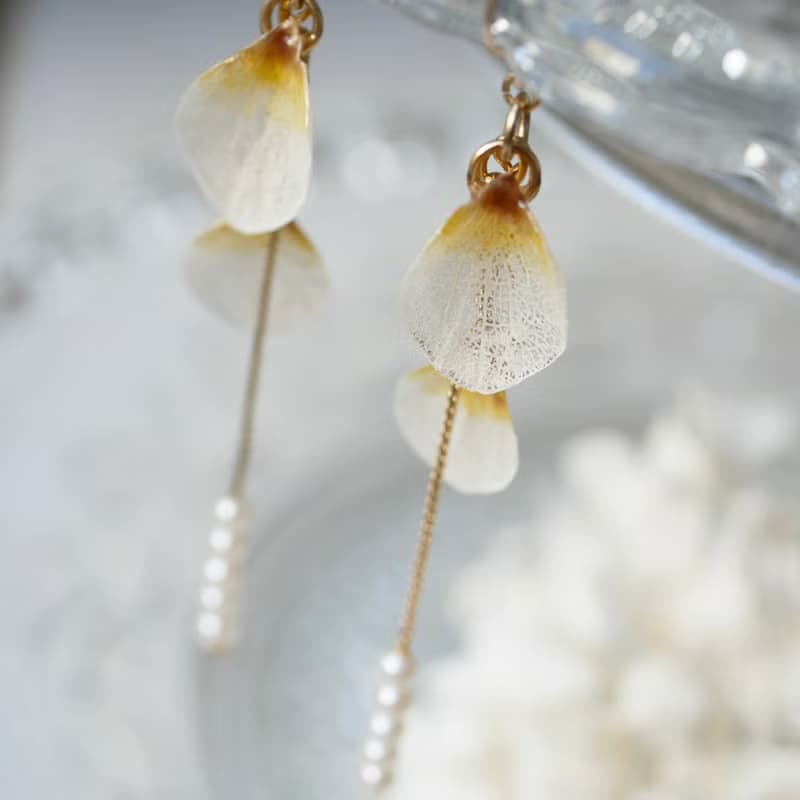 紅葉カラーの紫陽花アクセサリーセット/秋の手作りjewelry
