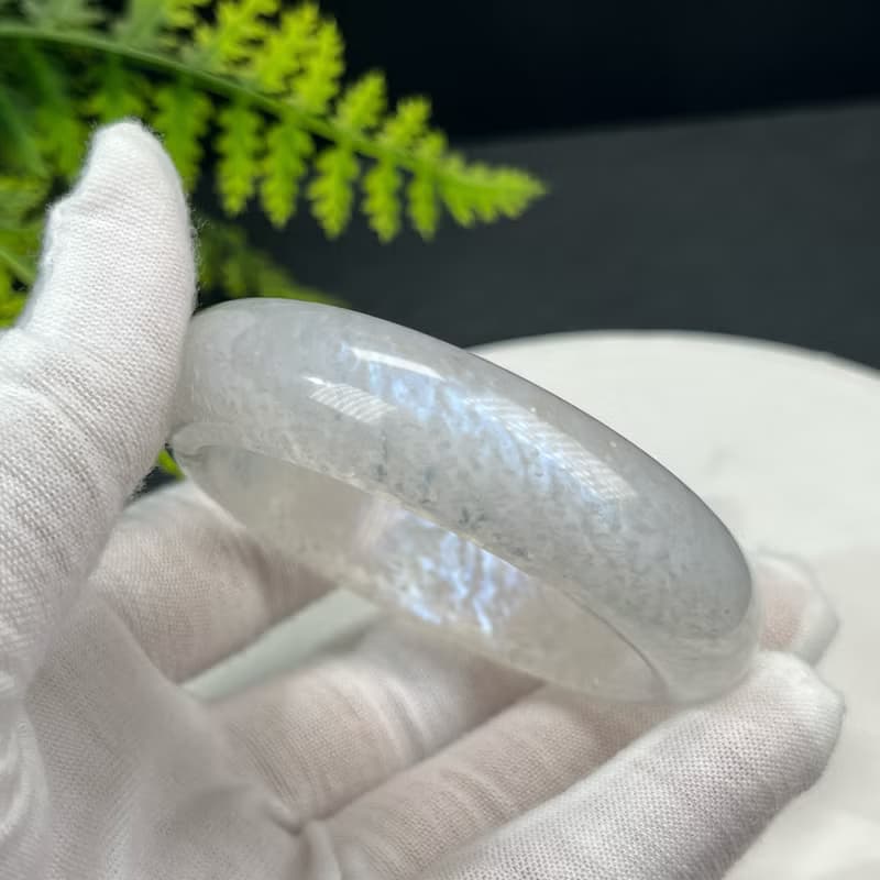 精品 藍月光石手鐲 51MM 冰透藍光共生碧璽 鎮靜安神靈性和諧平衡