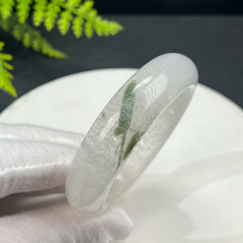 精品 藍月光石手鐲 51MM 冰透藍光共生碧璽 鎮靜安神靈性和諧平衡