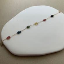 14KGF 橢圓糖果碧璽手鍊