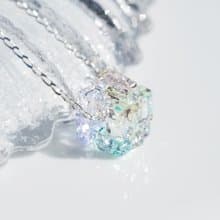 【Special】立方体ガラス(キューブ【ミニ】【夢】)シルバー925チェーンネックレス(アジャスター付属)【受注制作】