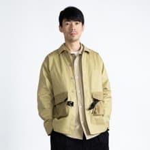 (絕版特惠)結構拼接 磁力扣 寬鬆夾克外套 山系戶外 卡其色