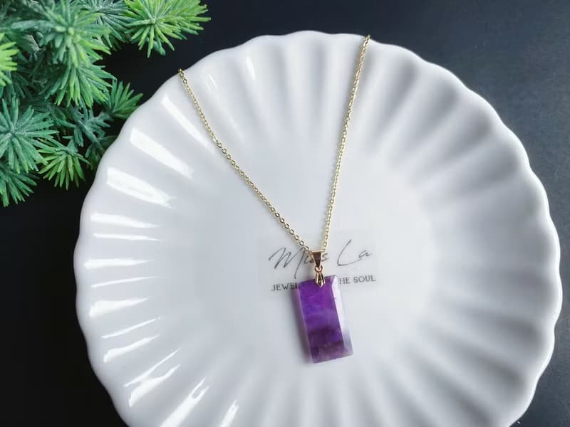 天然 氣質超美 紫水晶 項鍊 禮物 生日 招財 招貴人 事業 閨蜜