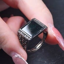 墨翠翡翠馬鞍戒指 925純銀鑲嵌 | 天然緬甸玉A貨翡翠 | 送禮