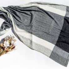 喀什米爾Cashmere 針織圍巾 純羊毛圍巾 手織圍巾 編織圍巾-幾何