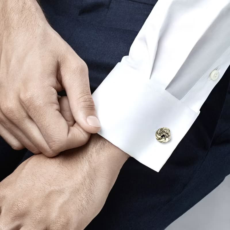 Celtic Style Love Knot Cufflinks 925 Sterling Silver Mens Fathers Day Gift