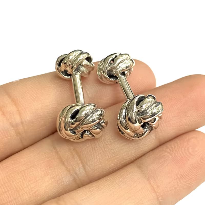 Celtic Style Love Knot Cufflinks 925 Sterling Silver Mens Fathers Day Gift