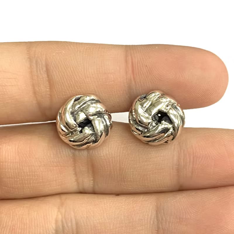 Celtic Style Love Knot Cufflinks 925 Sterling Silver Mens Fathers Day Gift