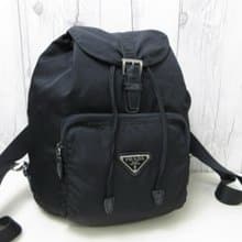 絕版古董品 Prada黑色銀標尼龍雙肩包 後背包 背囊 中古包 二手包