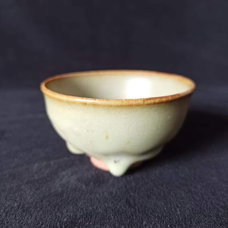 鶯歌陶瓷名家青瓷釉茶杯瓦斯窯還原燒垂釉絕美