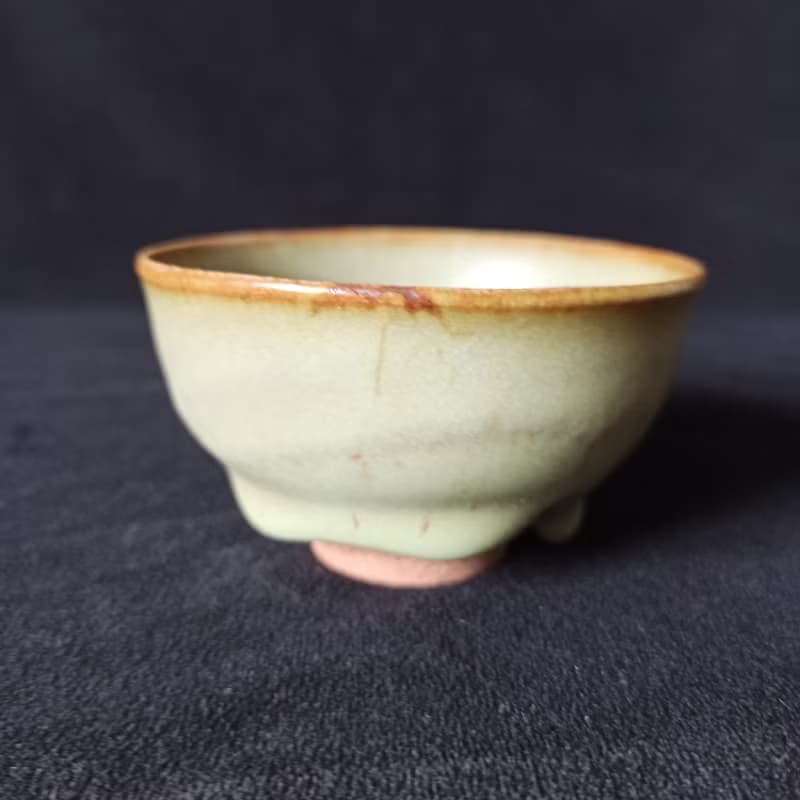 鶯歌陶瓷名家青瓷釉茶杯瓦斯窯還原燒垂釉絕美