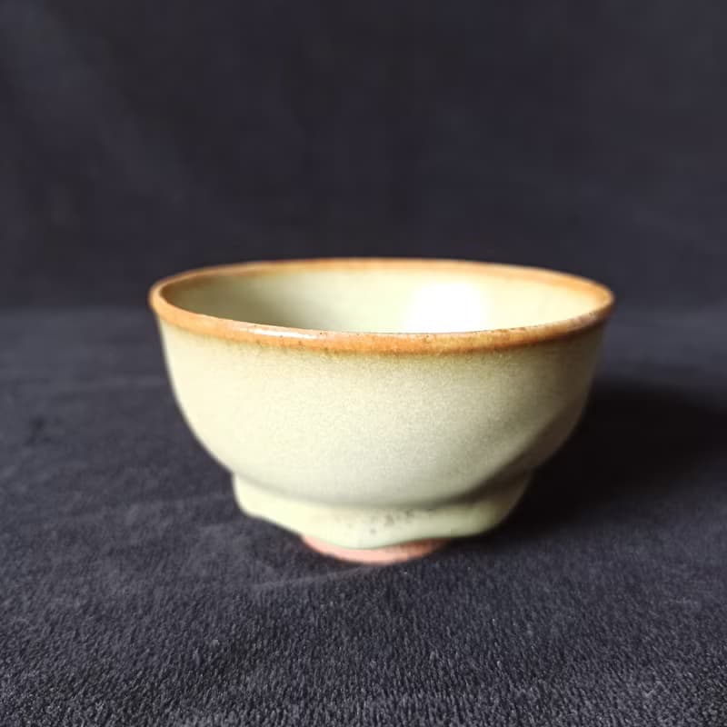 鶯歌陶瓷名家青瓷釉茶杯瓦斯窯還原燒垂釉絕美