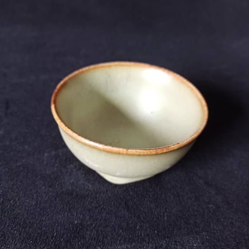 鶯歌陶瓷名家青瓷釉茶杯瓦斯窯還原燒垂釉絕美