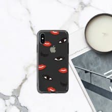 iPhone 14/14 Pro/13/12/11/SE3 紅唇女孩 透明耐衝擊防摔手機殼