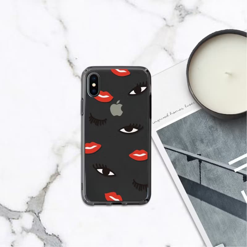 iPhone 14/14 Pro/13/12/11/SE3 紅唇女孩 透明耐衝擊防摔手機殼