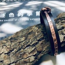 金工手作│鍛敲紅銅單結款+皮革手環 │文化幣│台南旅遊