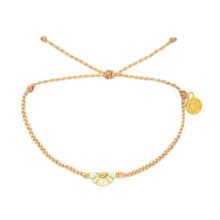 Pura Vida 美國手工 金色日落 淺褐色防水蠟線可調式衝浪手環