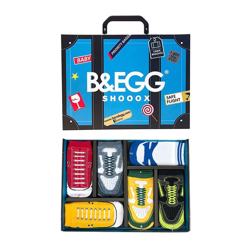 送禮首選【SOCKS鞋型襪】童襪6入禮盒組 Blue│童襪 | 新生彌月