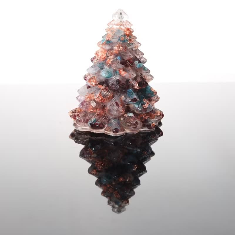 【畢業禮物】粉紅玫瑰金箔愛戀粉水晶聖誕樹-大能量樹寶石樹奧