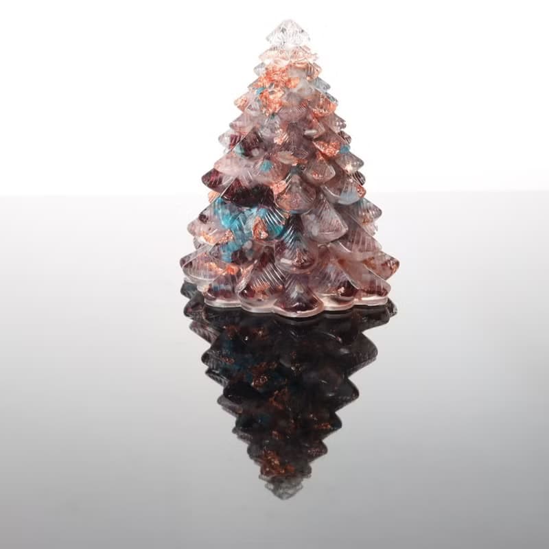 【畢業禮物】粉紅玫瑰金箔愛戀粉水晶聖誕樹-大能量樹寶石樹奧