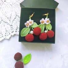 櫻桃耳環 櫻桃耳環 紅櫻桃耳環吊墜 水果飾品