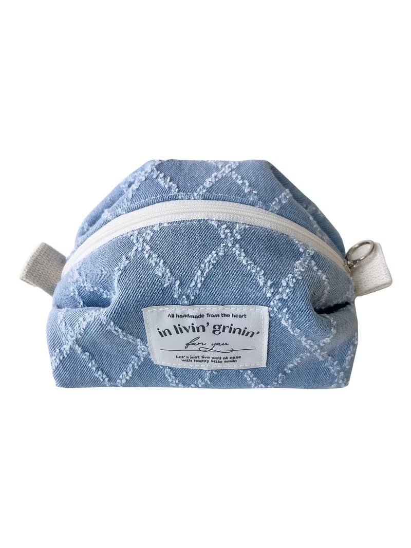 jacquard denim pouch M_light diamond