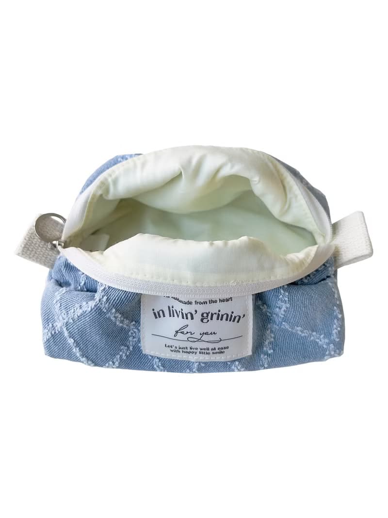 jacquard denim pouch M_light diamond