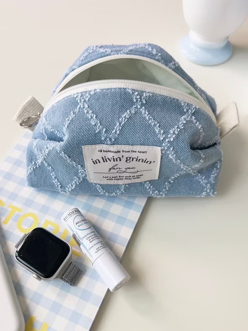 jacquard denim pouch M_light diamond
