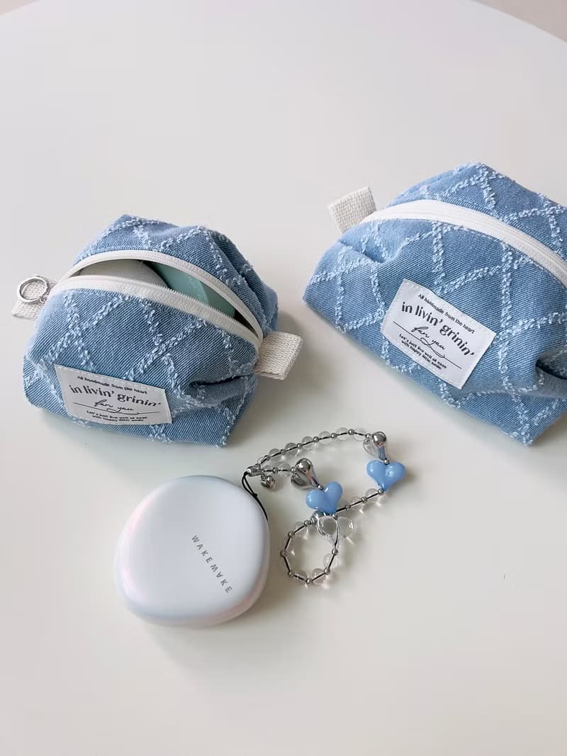 jacquard denim pouch M_light diamond