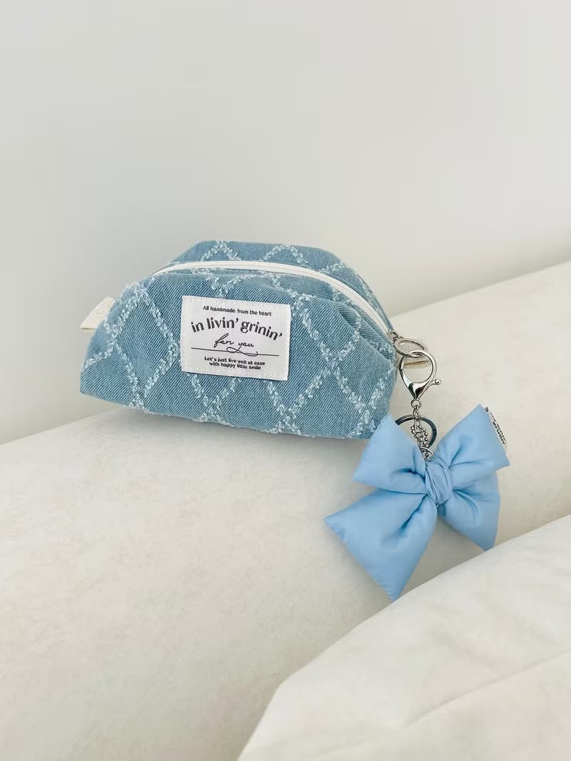 jacquard denim pouch M_light diamond