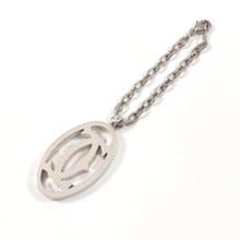【日本直送 中古美品】カルティエ CARTIER チャーム キーホルダー T1220148 ダブルシー ロゴ メタル シルバー