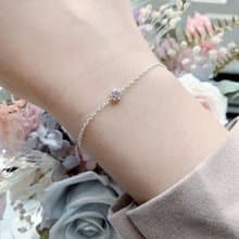 白水晶925純銀簡約六爪手鍊