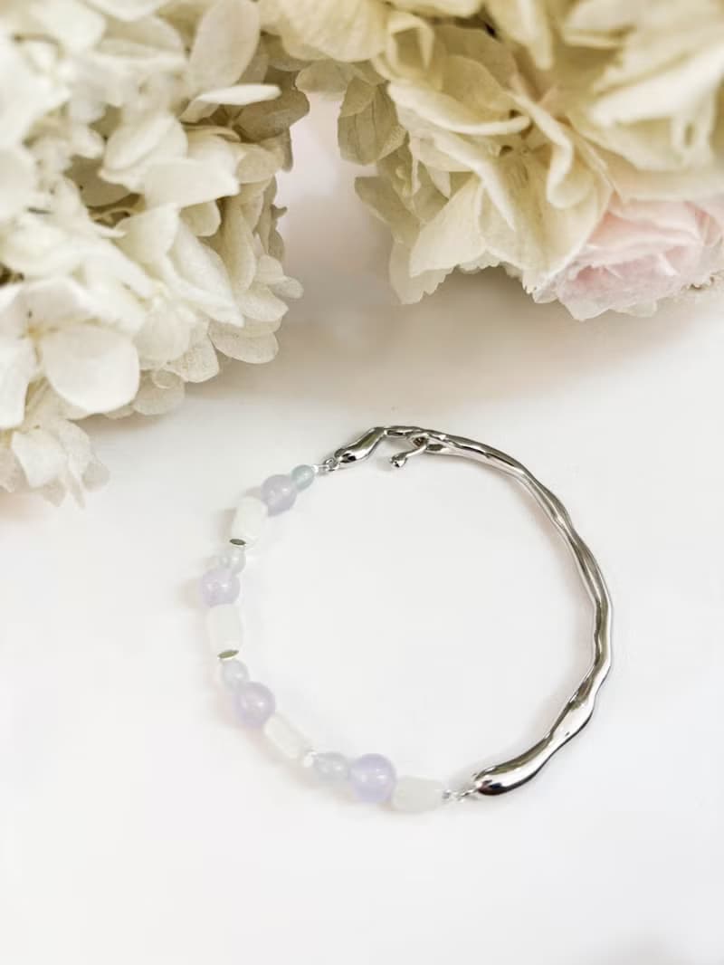 岫玉 手鍊 礦石水晶