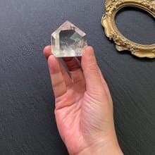 能量擺件-天使之翼 天然冰透可愛胖胖煙花藍針白水晶能量柱