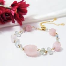 天然 綠柱石 摩根石 海藍寶 事業 彩虹 人緣 貴人 手鍊 獨家 禮物