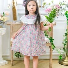 英國LIBERTY FABRICS女童Luna蕾絲雕花拼接洋裝