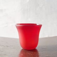 【3,co】手工彩色玻璃杯(小) - 紅