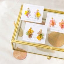 耳針x耳夾水晶花_精靈小花叢_光點飾品