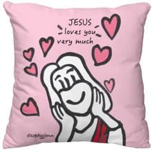蘇妃藝術 Sophie Art 耶穌愛你 Jesus loves you 抱枕 軟絨毛