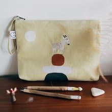 台灣山羊刺繡大收納包