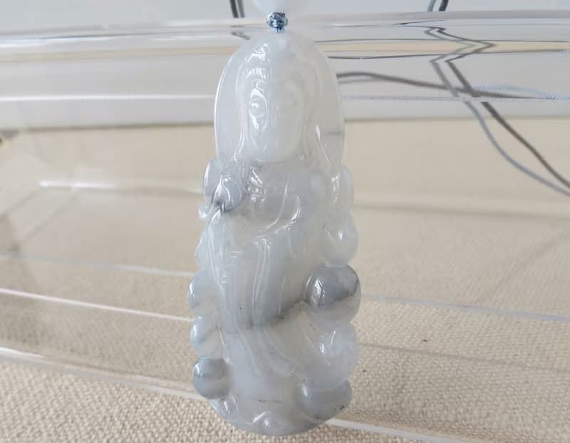 本命年【吉祥如意】冰烏雞觀音翡翠絲光編織項鍊*SA15*招財、吉祥