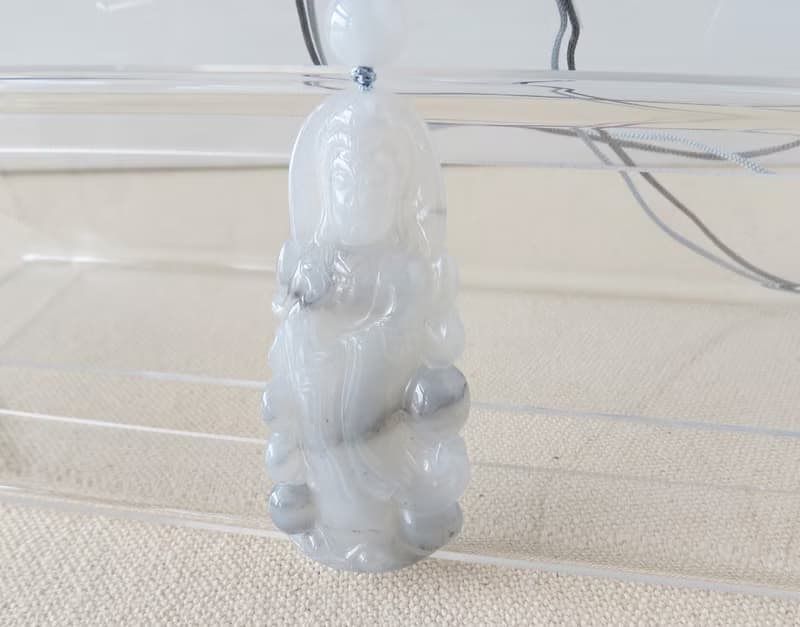 本命年【吉祥如意】冰烏雞觀音翡翠絲光編織項鍊*SA15*招財、吉祥