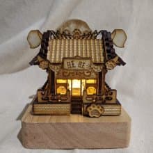 中式 廟宇 手作模型 迷你建築 雕塑 展示模型 Miniature Shrine