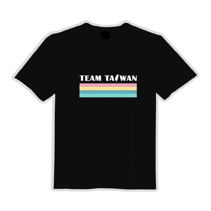 TEAM TAIWAN 彩虹 彩色 衣服 T恤 白T 童裝 純棉 吸濕排汗 涼感衣